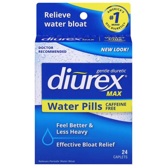 Diurex Max Caffeine Free Water Pills Caplets (24 ct)