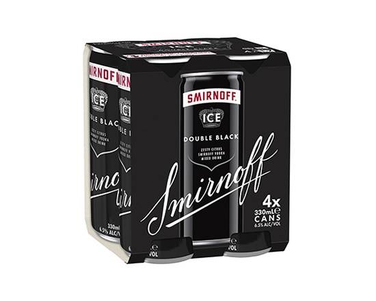 Smirnoff Ice Double Black 6.5% Can 4x330mL