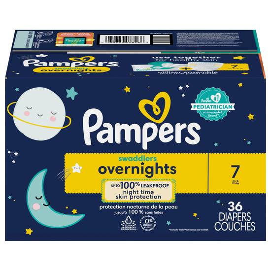 Pampers Swaddlers Overnight Size 7 Diapers (36 ct)