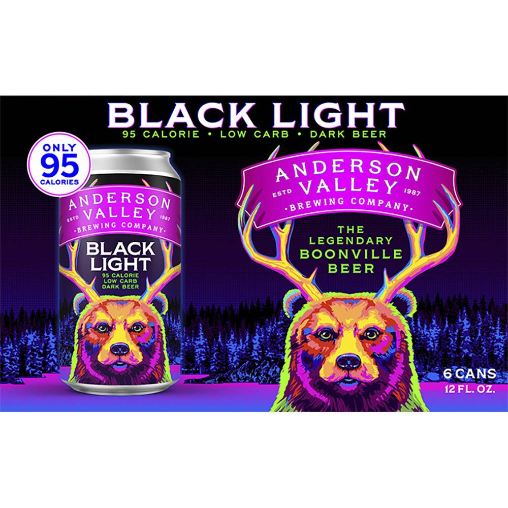 Anderson Valley Brewing Company Black Light Ale Beer (6 x 12 fl oz)