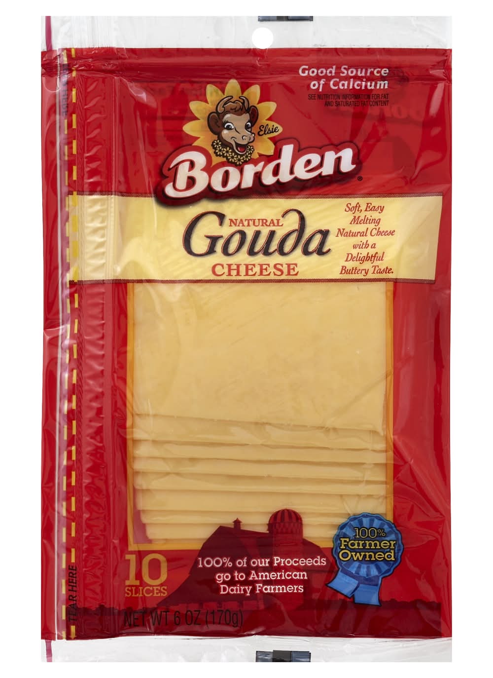 Borden Gouda Sliced Cheese (8 oz, 10 ct)