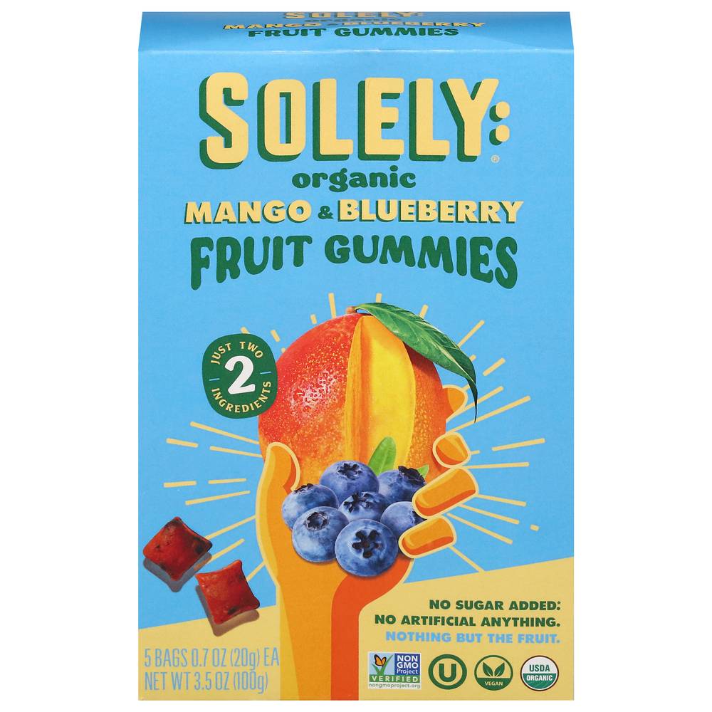 Solely Organic Whole Fruit Gummies, Mango - Blueberry (3.5 oz, 5 ct)