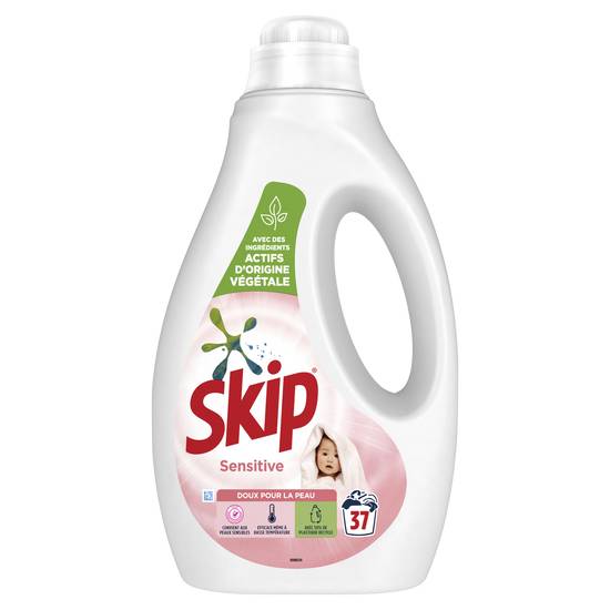 Skip - Lessive liquide sensitive doux pour la peau 37 Lavages
