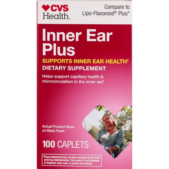 CVS Health Inner Eear Plus Caplets, 100 CT