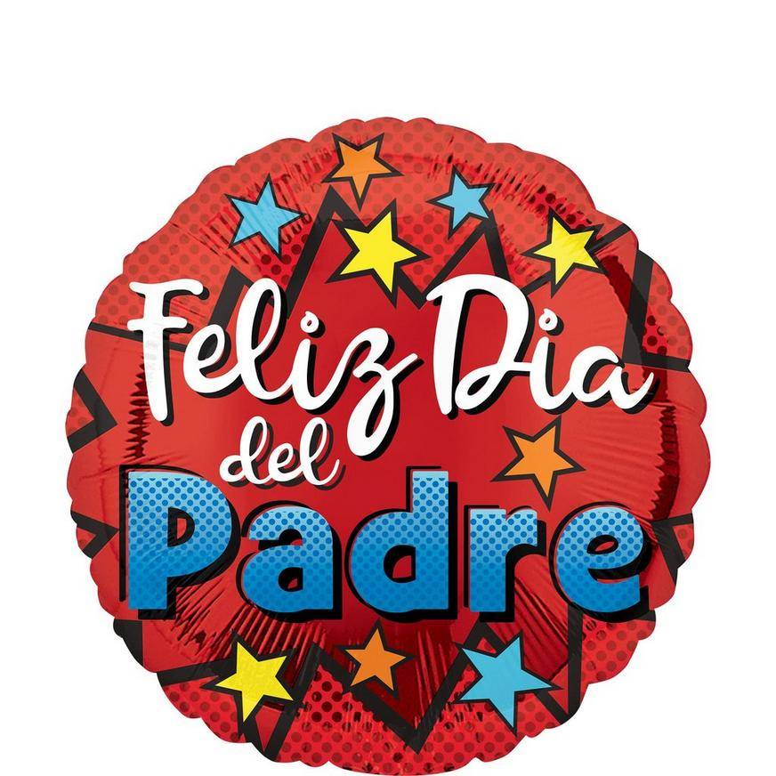 Uninflated Feliz D?-a del Padre Round Foil Balloon, 17in