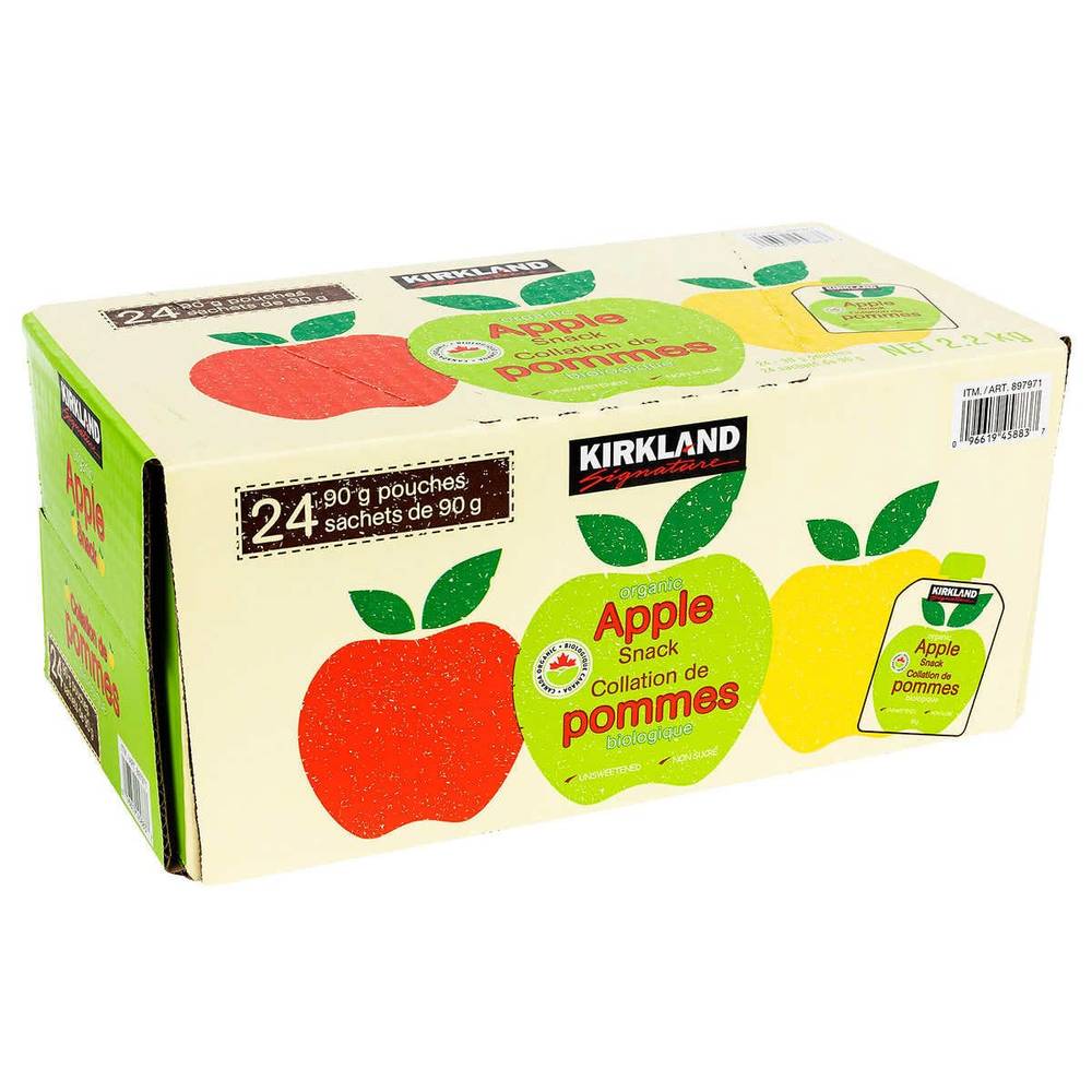Kirkland Signature Unsweetened Organic Apple Snack, 24 × 90 G