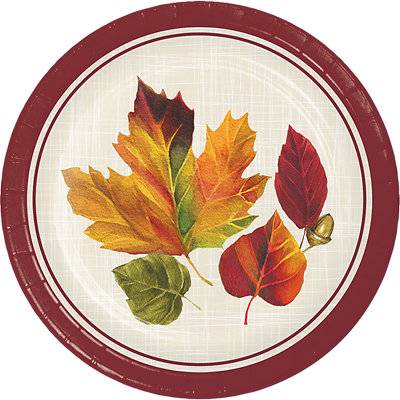 Signature Select Autumn Leaves Lunch Plates - 8 Count