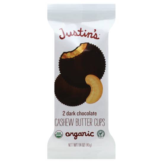 Justin's Organic Cashew Butter Cups (dark chocolate)