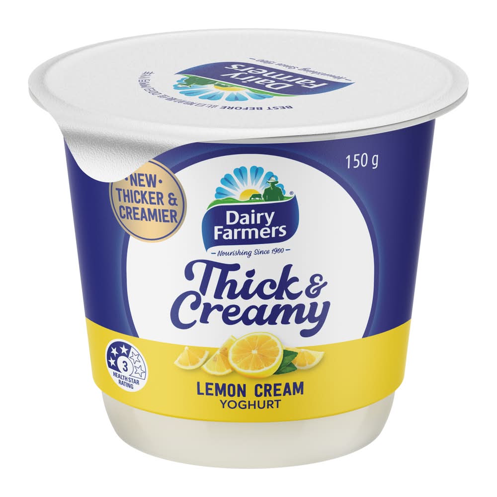 Dairy Farmers Thick & Creamy Lemon Cream Yoghurt (150g)