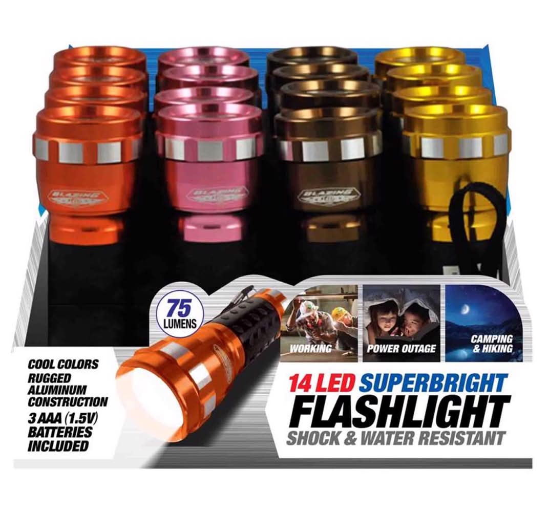Blazing Ledz 14 Led 85 Lm Assorted Led Flashlight Aaa Battery
