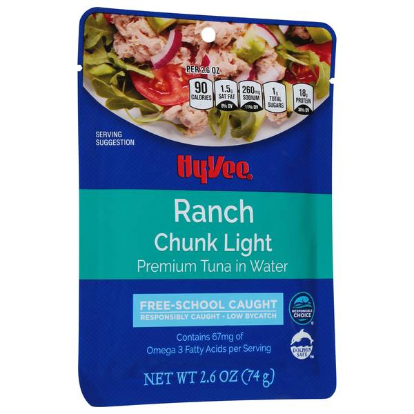 Hy-Vee Chunk Light Tuna in Water Free-School Caught (2.6 oz)