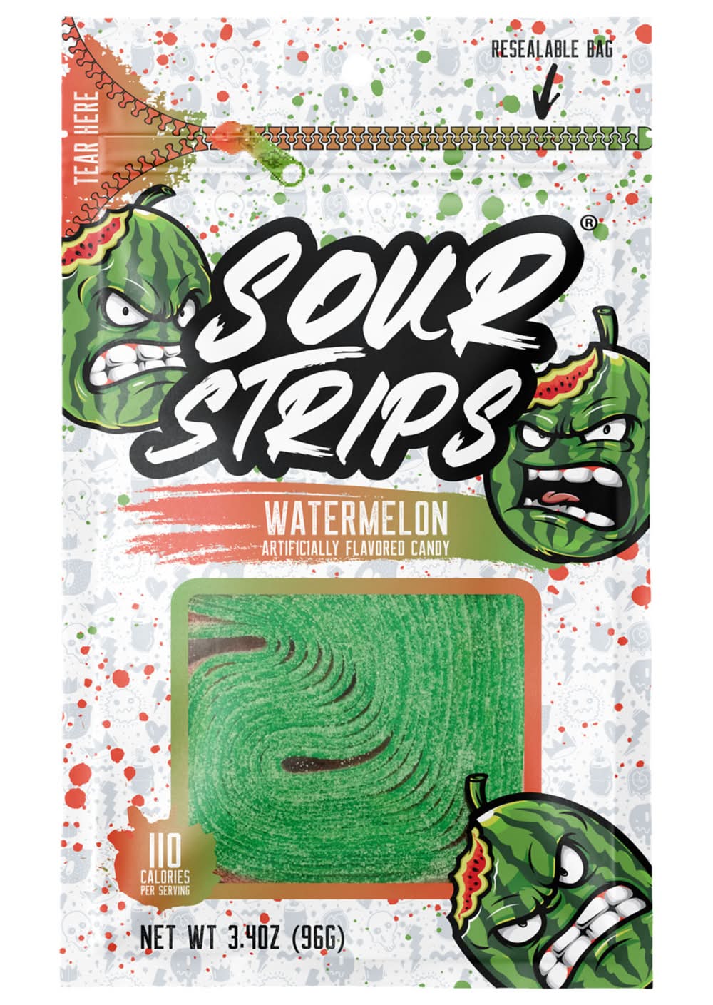 Sour Strips Chewy Candy, Strawberry (2 x 3.9 oz)