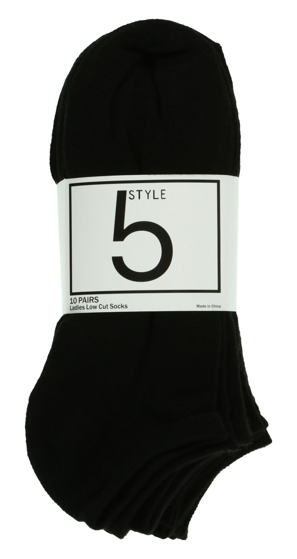 Five Below Low Cut Socks, Women, Black (10 ct)