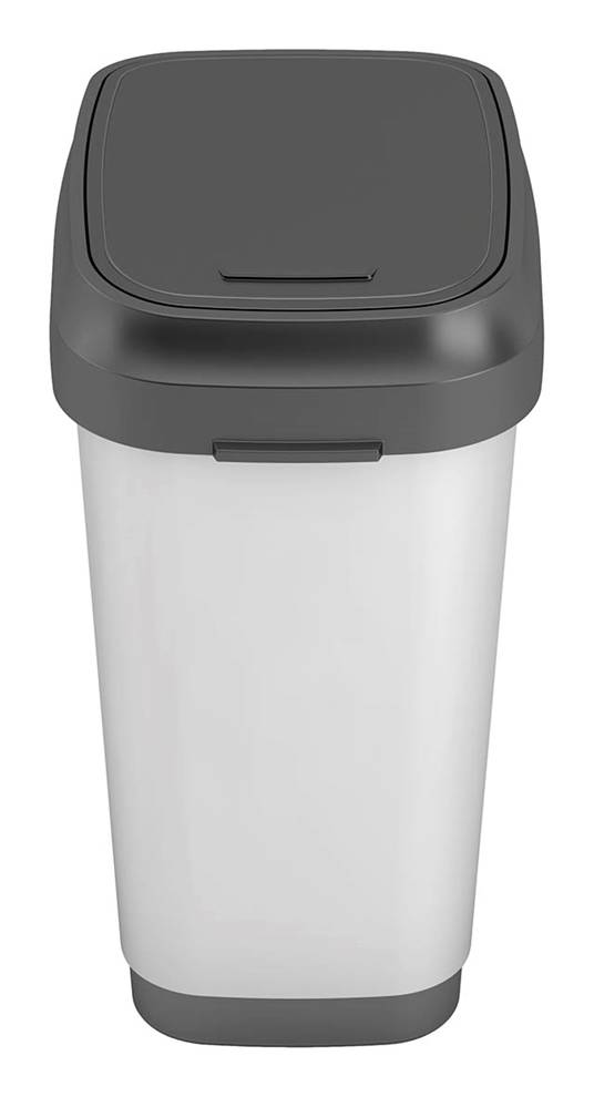 Kis · Bote de basura dual con tapa oscilante plata (1,5 kg)