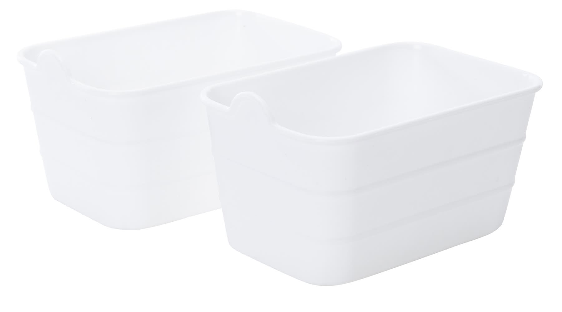 2-Pack Small Storage Bins 5.19in x 3.38in White