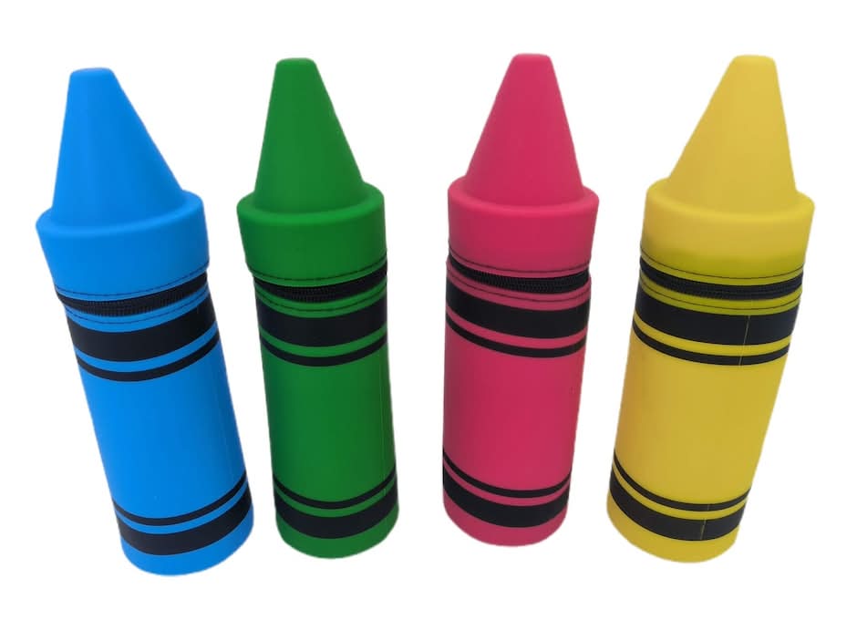 Jot Crayon Shaped Pencil Pouch, Assorted Colors, 1-ct.