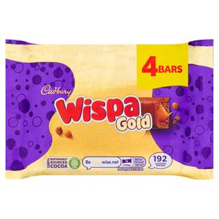 Cadbury Wispa Gold Chocolate Bar 4 Pack 153.2g