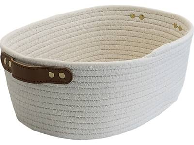 Martha Stewart Fabric Basket with Handles, Cream (MS111C)