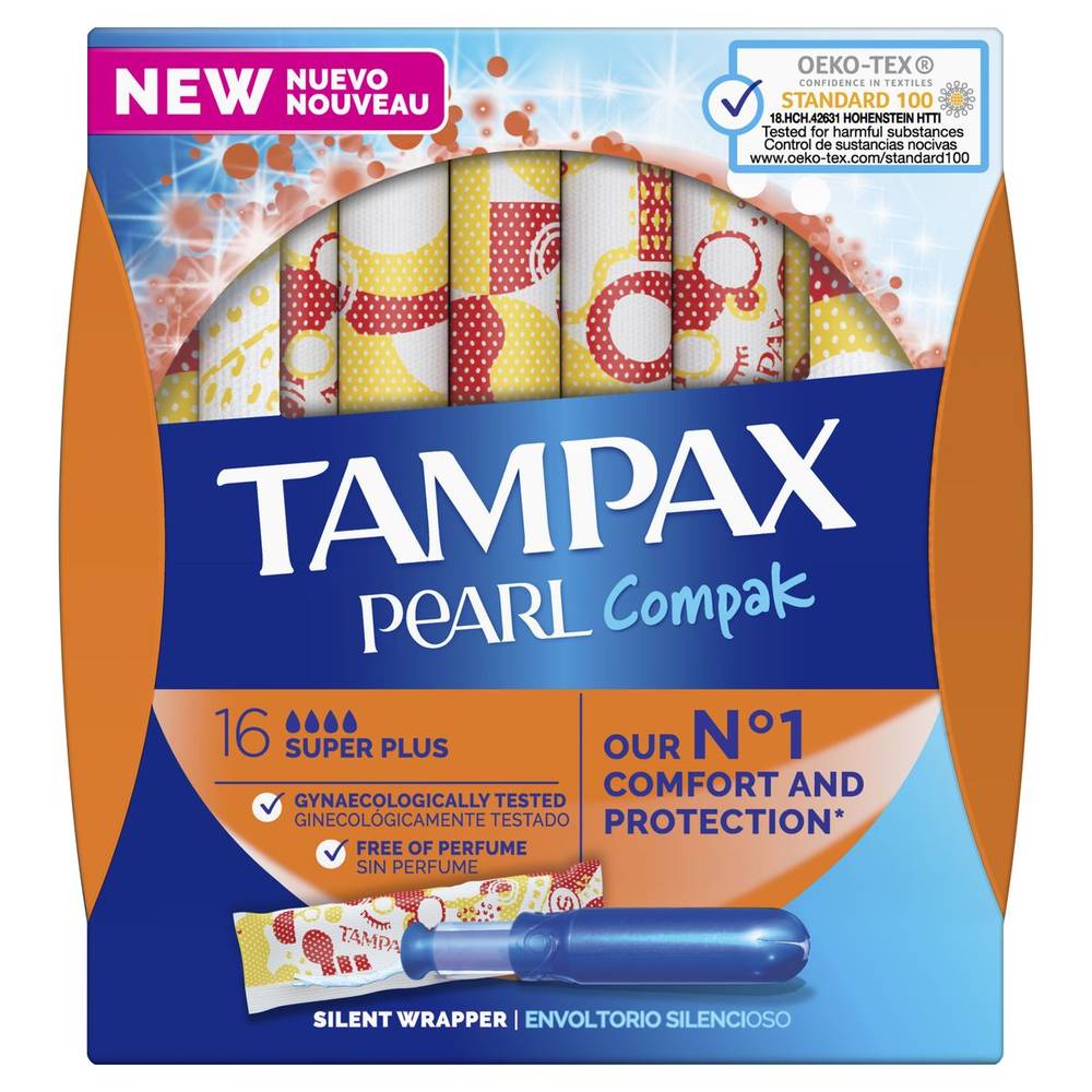 Tampón super TAMPAX plus con aplicador caja 16 uds