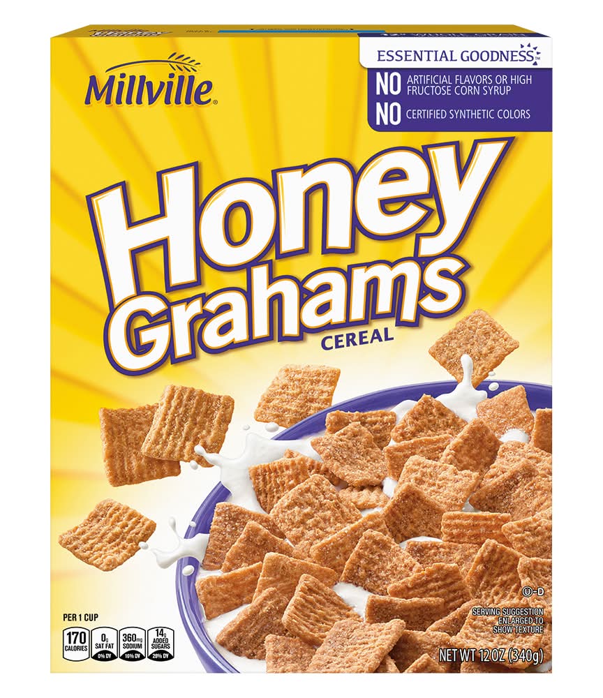 Millville Graham Squares Cereal, Honey (12 oz)