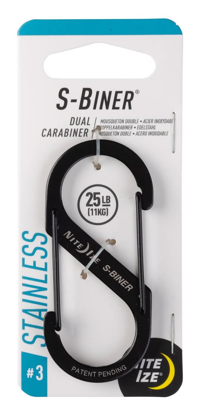 Nite Ize S-Biner Stainless Steel Black Dual Carabiner S-Biner