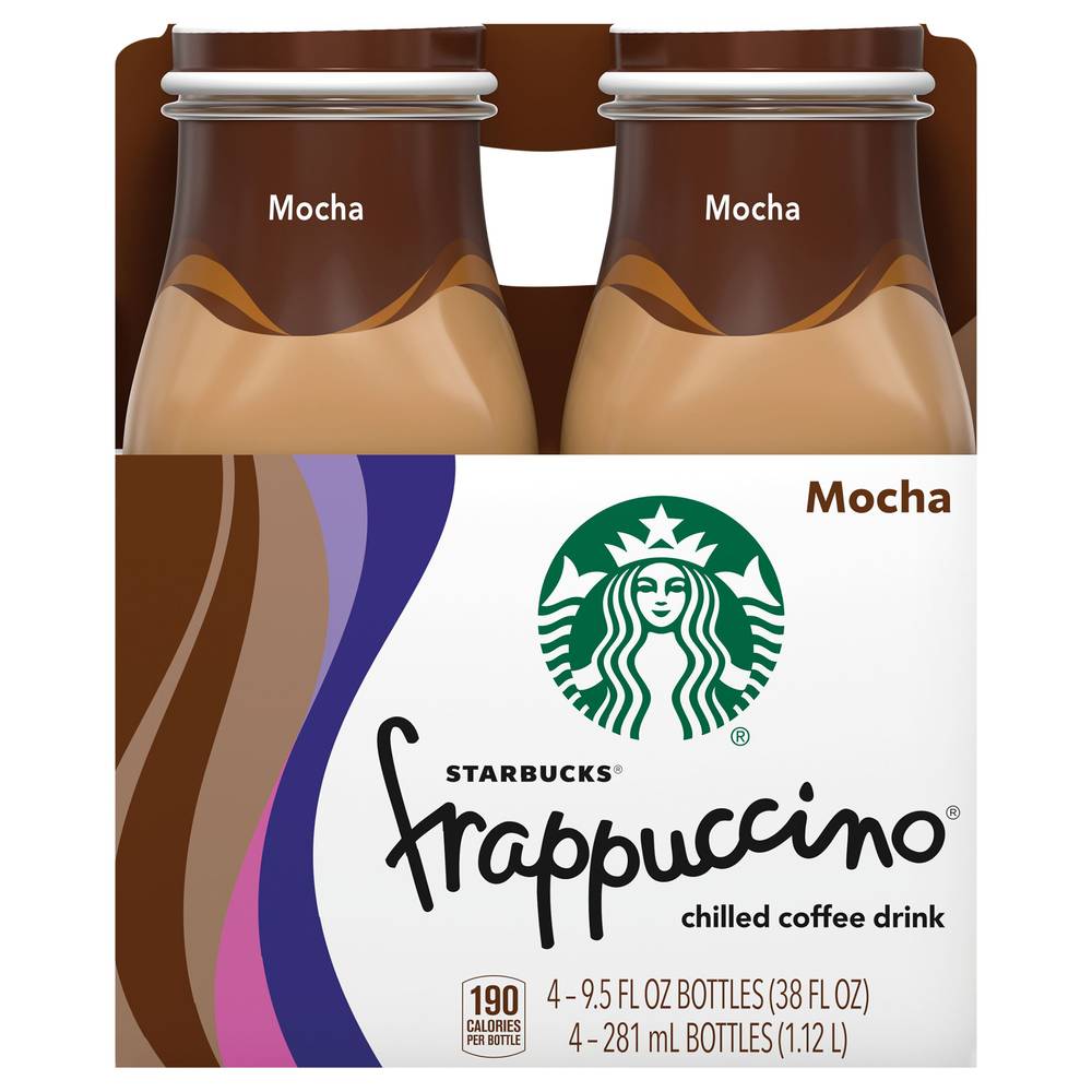 Starbucks Frappuccino Chilled Coffee Drink, Mocha (4 x 9.5 fl oz)