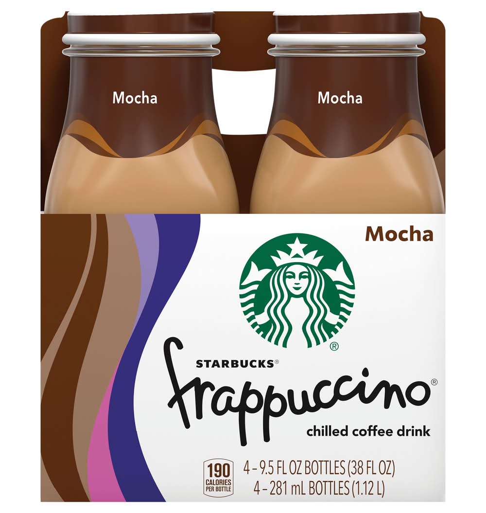Starbucks Frappuccino Chilled Coffee Drink, Mocha (4 x 9.5 fl oz)