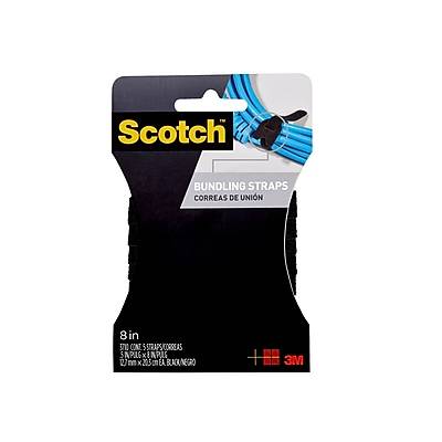 Scotch Bundling Straps, 1/2 Inch X 8 Inch, Black