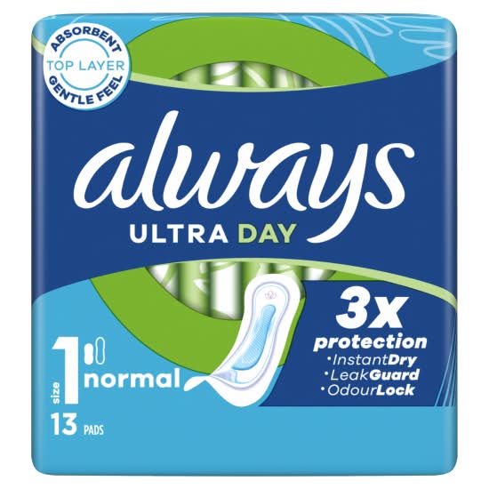 Always Normal (Size 1), Ultra Day Normal Sanitary Pads (13 pack)