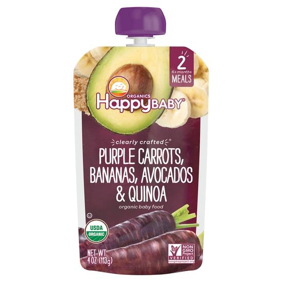 Happy Baby Purple Carrot Banana Avocado & Quinoa Blend 6+ Months Baby Food