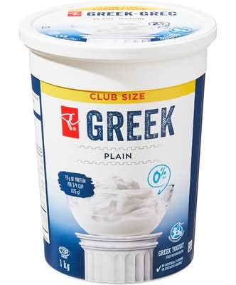 President's Choice 0% Mf Plain Greek Yogurt Club Size (1 kg)
