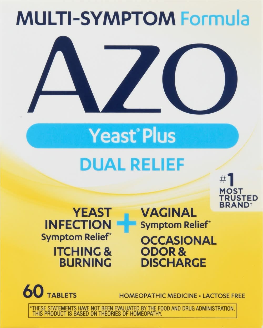 Azo Yeast Plus Dual Relief Tablets (0.1 lbs, 60 ct)