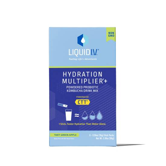 Liquid I.v. Hydration Multiplier Electrolyte Powder Packet Drink Mix Kombucha (3.38 oz) (apple)
