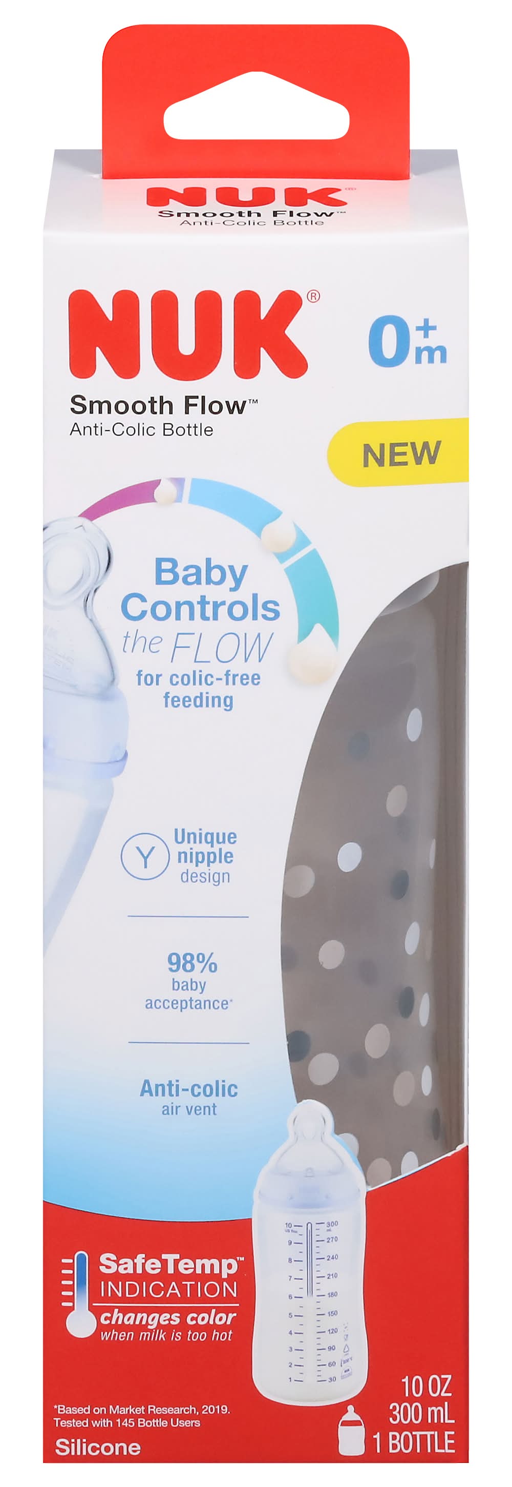 NUK Smooth Flow 0+m Silicone Anti-Colic Bottle (4.8 oz)