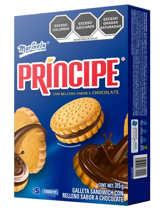 Príncipe · Galleta sándwich con relleno, chocolate (5 x 6 un)