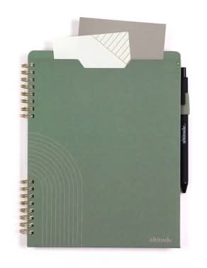 Altitude Ruled Journal With Folder Cover 160 Pages, 7x9 in, Dark Sage Arch