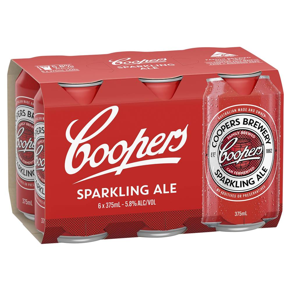 Coopers Sparkling Ale Can 375mL X 6 pack