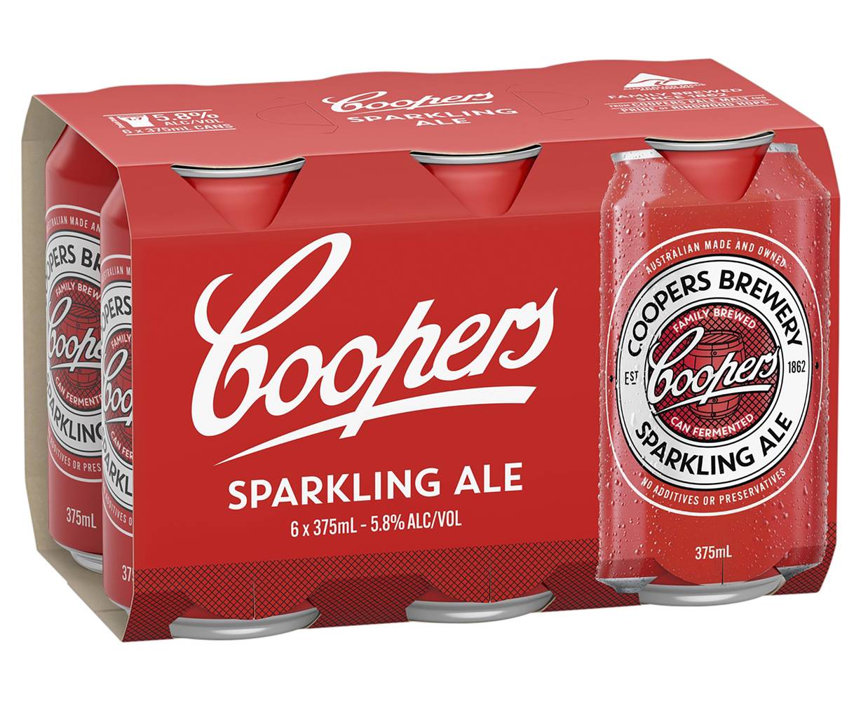 Coopers Sparkling Ale Can 375mL x Pack 6