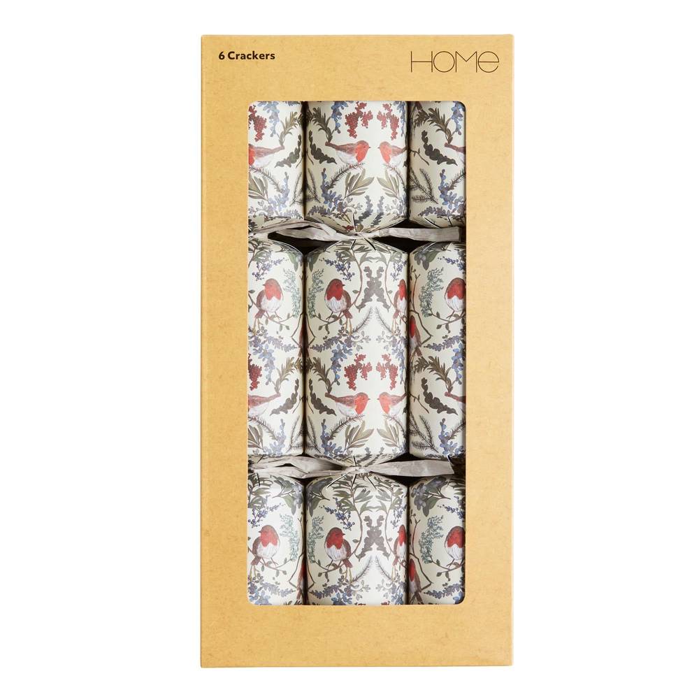 Sainsbury's Pack of 6 Robin Foliage Dinner Crackers