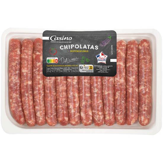 CASINO - Chipolatas de porc - 6x55g