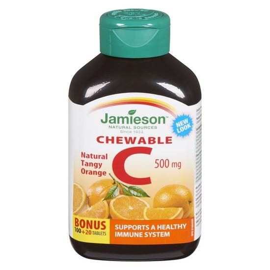 Jamieson Vitamin C Tangy Orange Chewable Tablets 500 mg (120 units)