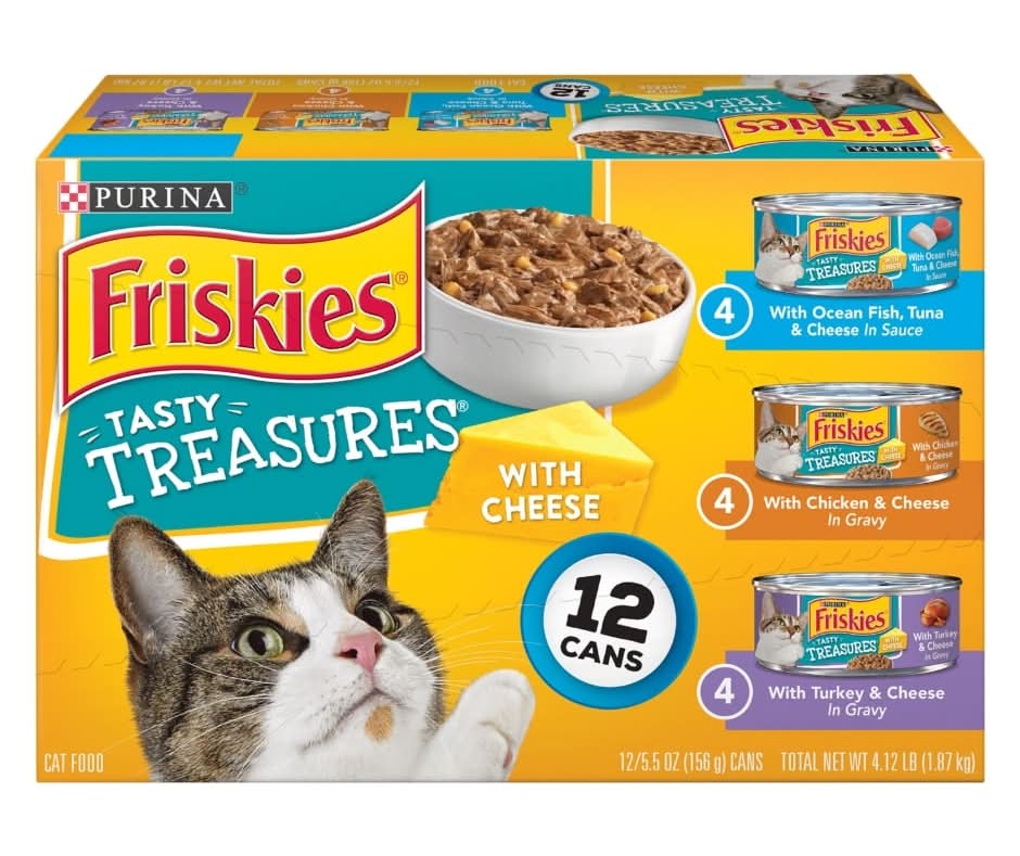 Purina Friskies Tasty Treasures Prime Filets in Gravy Wet Cat Food Variety Pack,  12  5.5 oz. Cans