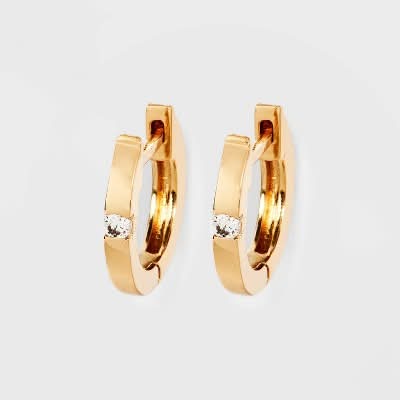 A New Day Cubic Zirconia Endless Hoop Earrings, Gold