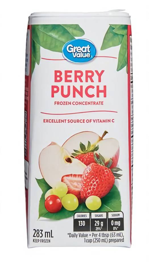 Great Value Berry Punch Frozen Concentrate (283 ml)