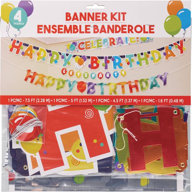 Party City Birthday Balloons Banners, Multi (4 ct)