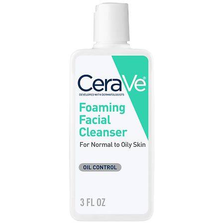 Cerave Travel Size Foaming Face Cleanser For Normal To Oily Skin With Hyaluronic Acid