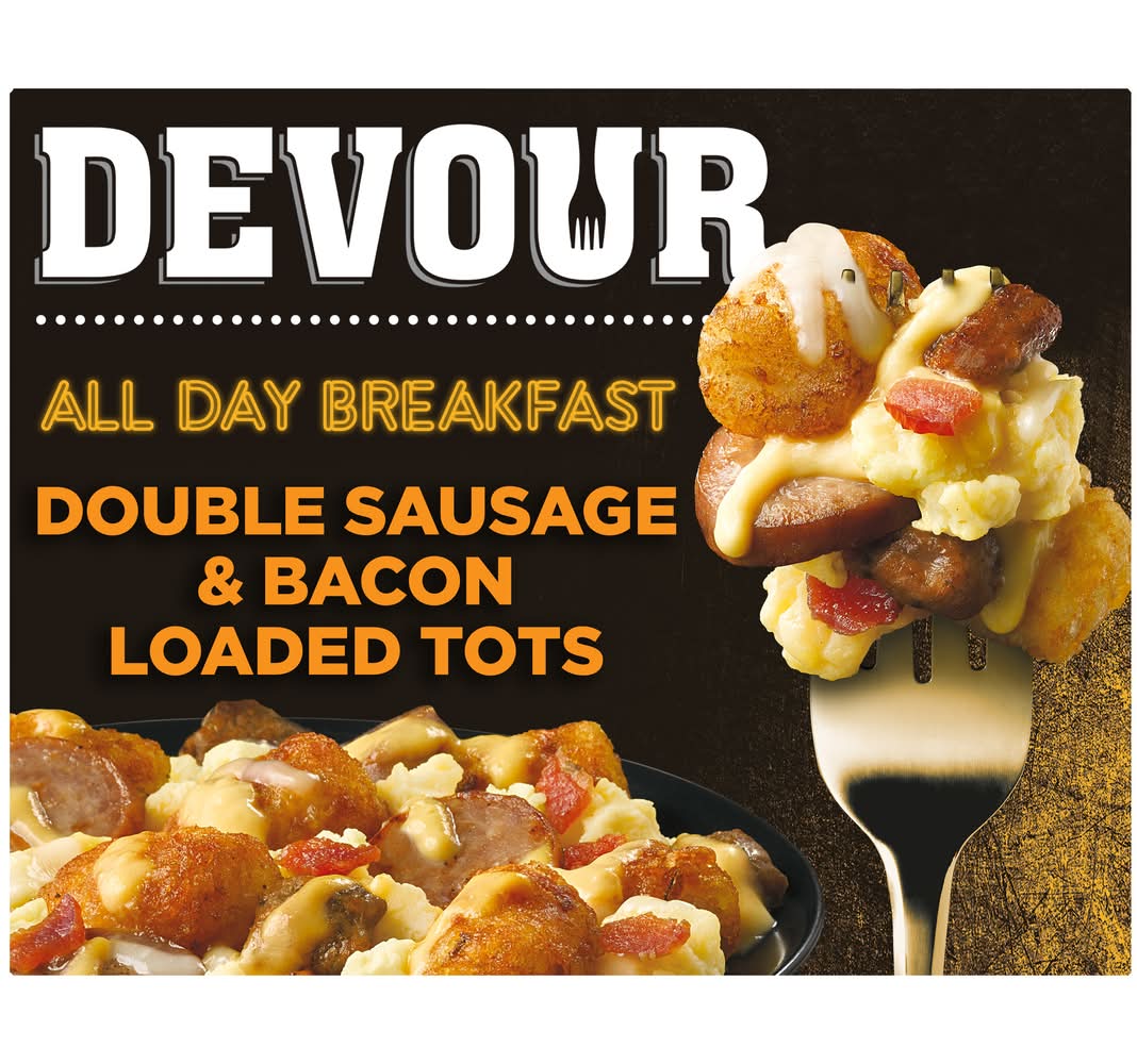 Devour Shark Week Double Sausage & Bacon Loaded Tots (9 oz)