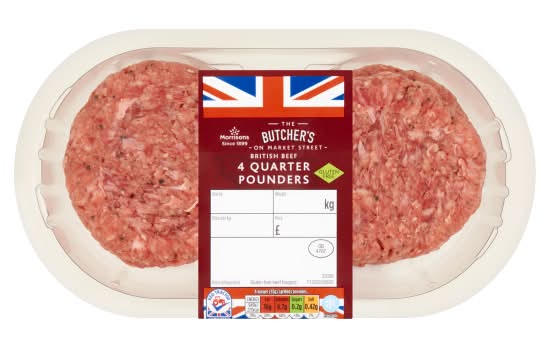 Morrisons The Butcher's on Market Street Quarter Pounders (4 pack)