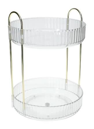Spinning Organizer 2-Tier Clear