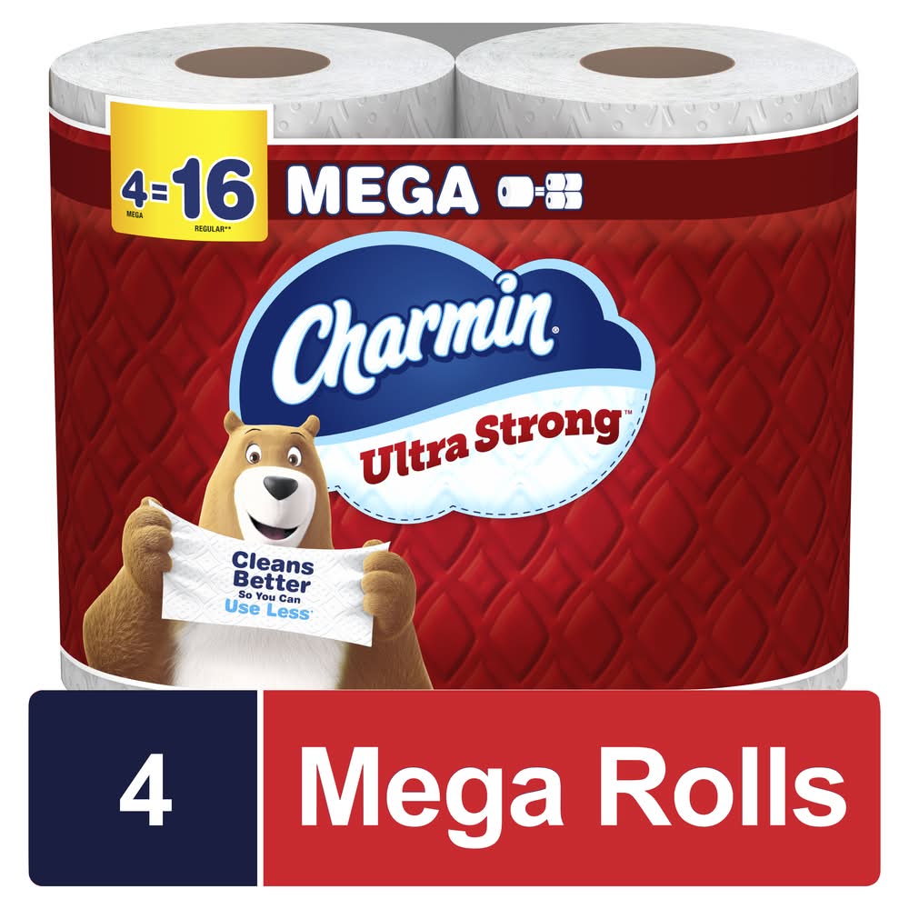 Charmin Ultra Strong Toilet Paper Mega Rolls, 3.92x4 in (4 ct)